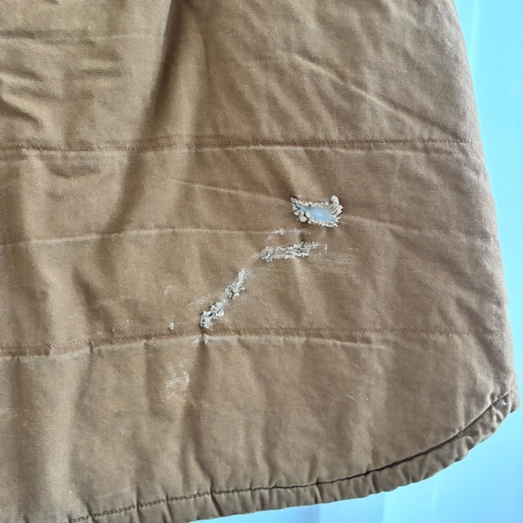 Lee Workwear Mens Vest Tan Canvas Sherpa Fleece Lined Pockets Vintage Wear XL - Picture 6 of 11